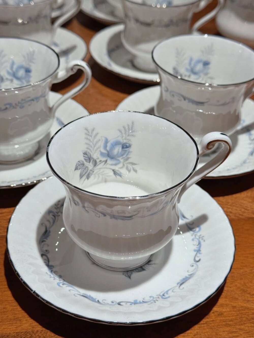 Paragon Morning Rose Fine Bone China Tea Set 15pc Teapot Sugar Creamer